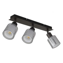 Plafoniere cu spoturi, Spoturi aplicate - Plafoniera cu 3 spoturi metal negru, sticla VILLEGAS