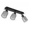 Plafoniera cu 3 spoturi metal negru, sticla VILLEGAS