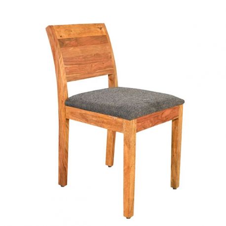Seturi scaune, HoReCa - Set 2 scaune MAKASSAR 80cm lemn de sheesham cu sezut tesatura structurata