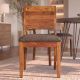 Seturi scaune, HoReCa - Set 2 scaune MAKASSAR 80cm lemn de sheesham cu sezut tesatura structurata