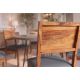 Seturi scaune, HoReCa - Set 2 scaune MAKASSAR 80cm lemn de sheesham cu sezut piele sintetica