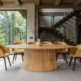 Mese dining - Masa sufragerie ART DECO 220cm lemn masiv de mango, natur