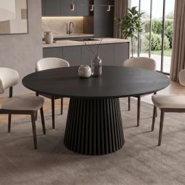 Mese dining - Masa rotunda din lemn de stejar VALHALLA 140cm