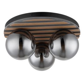 Plafoniere - Plafoniera moderna, riflaj MDF cu efect de lemn, PARSONS