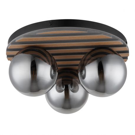 Plafoniere - Plafoniera moderna, riflaj MDF cu efect de lemn, PARSONS
