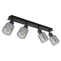 Plafoniera cu 4 spoturi metal negru, sticla VILLEGAS