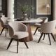 Scaune - Scaun pivotant lemn de stejar, material texturat WALKURE