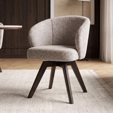 Scaune - Scaun pivotant lemn de stejar, material texturat WALKURE