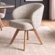 Scaun pivotant lemn de stejar, material texturat WALKURE