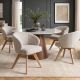 Scaune - Scaun pivotant lemn de stejar, material texturat WALKURE