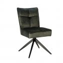 Scaun pivotant metal negru, catifea verde LUGANO