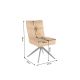 Scaune - Scaun pivotant metal negru, catifea galben mustar LUGANO
