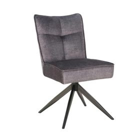 Scaune - Scaun pivotant metal negru, catifea gri LUGANO