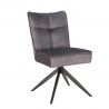 Scaun pivotant metal negru, catifea gri LUGANO
