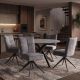 Scaune - Scaun pivotant metal negru, catifea gri LUGANO