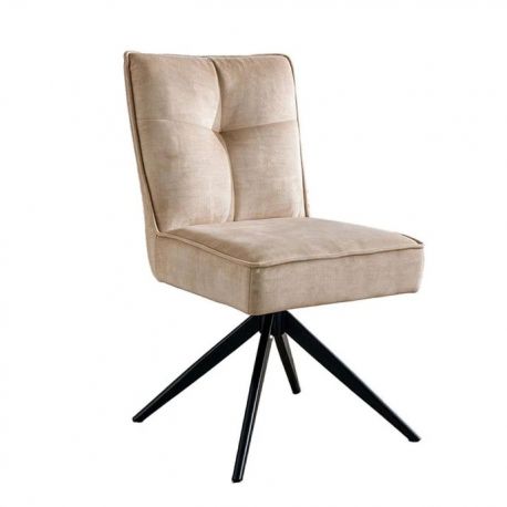 Scaune - Scaun pivotant metal negru, catifea bej LUGANO