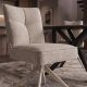 Scaune - Scaun pivotant metal bej, material chenille taupe LUGANO