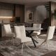 Scaune - Scaun pivotant metal bej, material chenille bej LUGANO