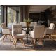 Seturi scaune, HoReCa - Set de 2 scaune pivotante lemn de fag, catifea raiata bej BIG GEORGE