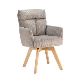 Seturi scaune, HoReCa - Set de 2 scaune pivotante lemn de fag, catifea raiata greige BIG GEORGE