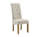 Set de 2 scaune design clasic tesatura plata bej CASA