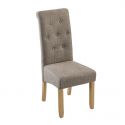 Set de 2 scaune design clasic tesatura structurata taupe CASA