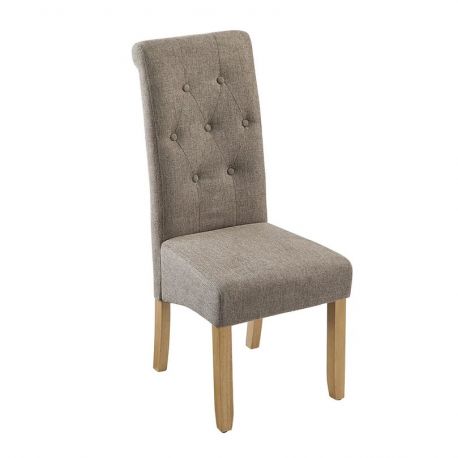 Seturi scaune, HoReCa - Set de 2 scaune design clasic tesatura structurata taupe CASA