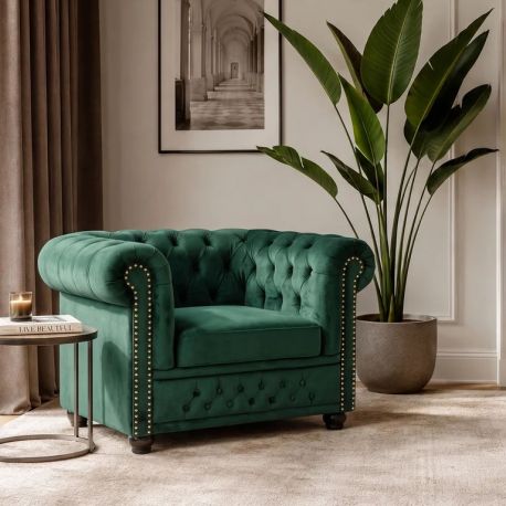 Fotolii - Fotolui clasic stil englezesc Chesterfield verde