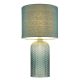 Veioze - Lampa de masa cu baza din sticla abajur textil SOFIA verde