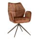 Seturi scaune, HoReCa - Set 2 scaune pivotante metal negru, catifea maro ruginiu CONCORD