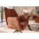Seturi scaune, HoReCa - Set 2 scaune pivotante metal negru, catifea maro ruginiu CONCORD