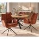 Seturi scaune, HoReCa - Set 2 scaune pivotante metal negru, catifea maro ruginiu CONCORD