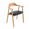Scaun retro VALHALLA WOOD lemn stejar/ piele sintetica neagra