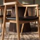 Scaune - Scaun retro VALHALLA WOOD lemn stejar/ piele sintetica neagra
