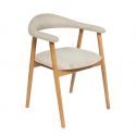 Scaun retro VALHALLA WOOD lemn stejar/ tesatura crem