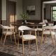Scaune - Scaun retro VALHALLA WOOD lemn stejar/ tesatura crem