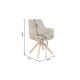 Scaune - Scaun pivotant lemn de stejar, piele naturala taupe ALMARA