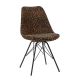 Seturi scaune, HoReCa - Set 4 scaune moderne Scandinavia imprimeu leopard negru-maro