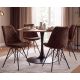 Seturi scaune, HoReCa - Set 4 scaune moderne Scandinavia imprimeu leopard negru-maro