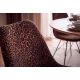 Seturi scaune, HoReCa - Set 4 scaune moderne Scandinavia imprimeu leopard negru-maro