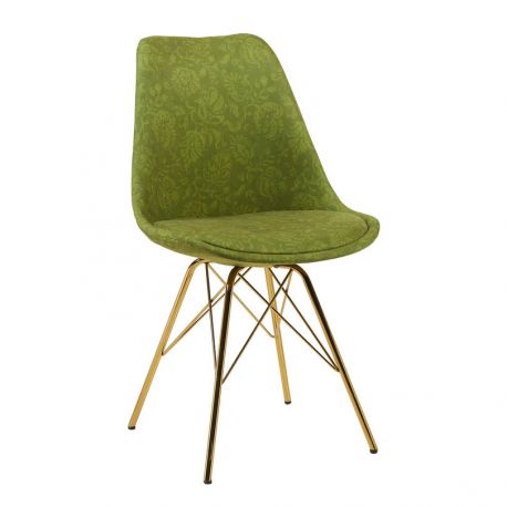 Seturi scaune, HoReCa - Set 4 scaune verzi Scandinavia imprimeu model floral
