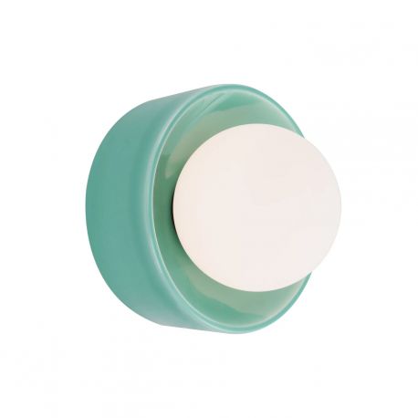 Aplice, corpuri de iluminat pentru pereti - Aplica de perete din ceramica turcoaz si sticla Rainbow