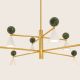 Candelabre, Lustre - Lustra suspendata, metal auriu, marmura verde Mara
