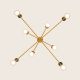 Candelabre, Lustre - Lustra suspendata, metal auriu, marmura verde Mara