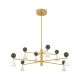 Candelabre, Lustre - Lustra suspendata, metal auriu, marmura verde Mara