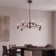 Candelabre, Lustre - Lustra suspendata, metal negru, piatra travertin Mara