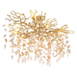 Lustre aplicate - Lustra aplicata metal auriu mat, cristale de sticla QUEENA