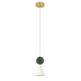 Lustra, Pendul metal auriu, marmura verde Mara