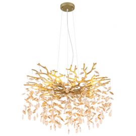 Pendule, Lustre suspendate - Lustra suspendata metal auriu mat, cristale de sticla QUEENA