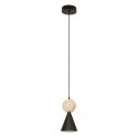 Lustra, Pendul metal negru, piatra travertin Mara